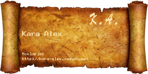 Kara Alex névjegykártya